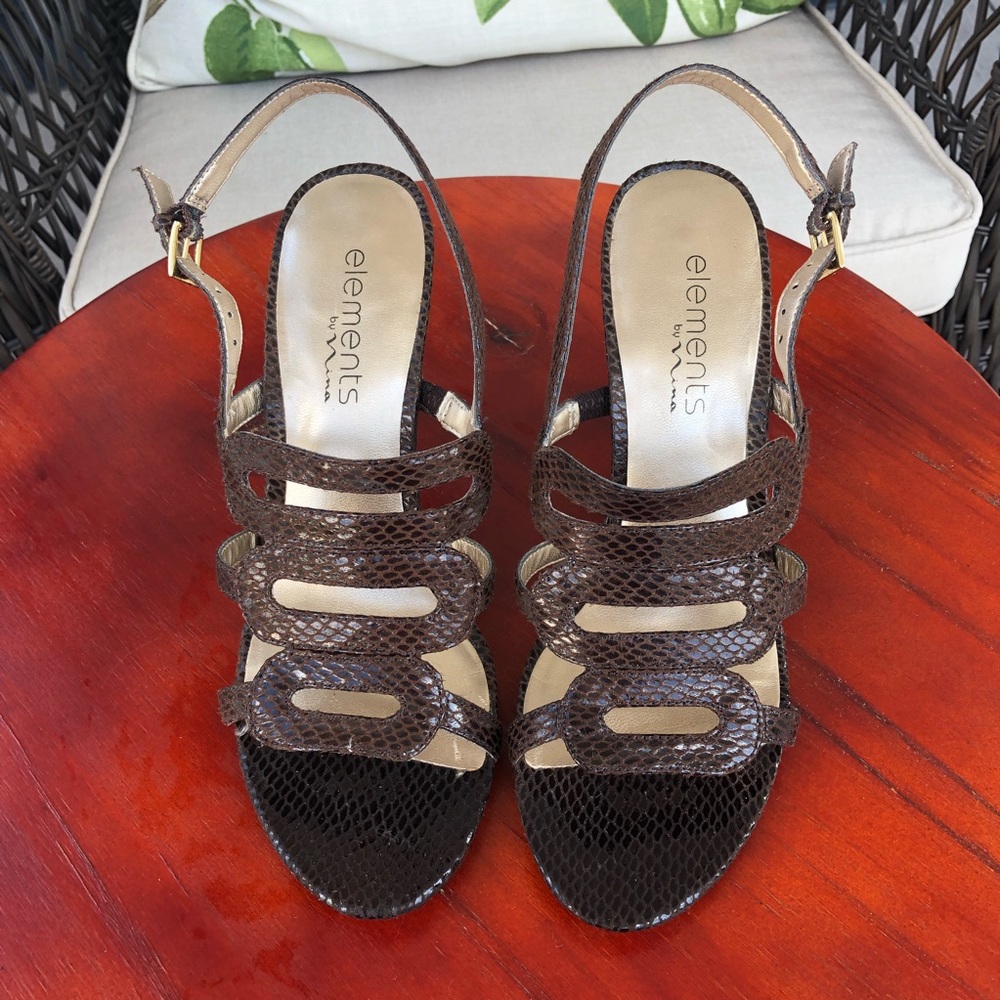Elements by Nina Brown Heeled Sandals - Size 7